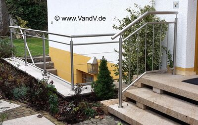 Edelstahl Treppengeländer 72
Preise auf Anfrage unter Email: info@vandv.de
Schlüsselwörter: Treppengeländer