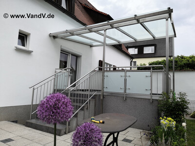 Edelstahl Terrassen Überdachung Nr. 34: incl. Terrassen-Geländer Edelstahl/Glas
Preise auf Anfrage unter Email: info@vandv.de
Schlüsselwörter: Überdachung Carport